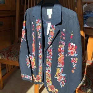 Anthropology Maeve Embroidered Jacket size6